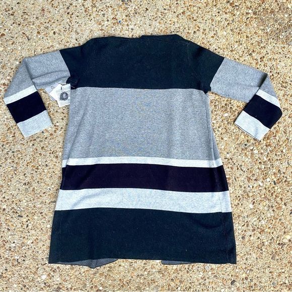 NWT Kasper Color Block Open Front Oversized Grey Gray Combo Cardigan Size S - Picture 11 of 11